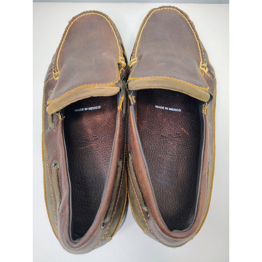 Hitchcock Boat Moccasin Mens Size 13 3E Brown Leather Slip On - Picture 4 of 11